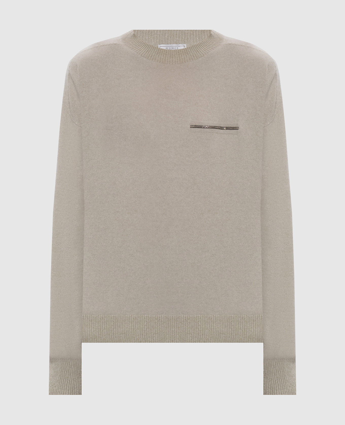 Green cashmere jumper with monil chain Peserico