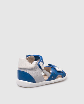 Zecchino D'oro Children's blue leather sandals N708032326