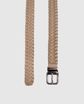 Dolce&Gabbana Beige leather braided belt BC4337AD503