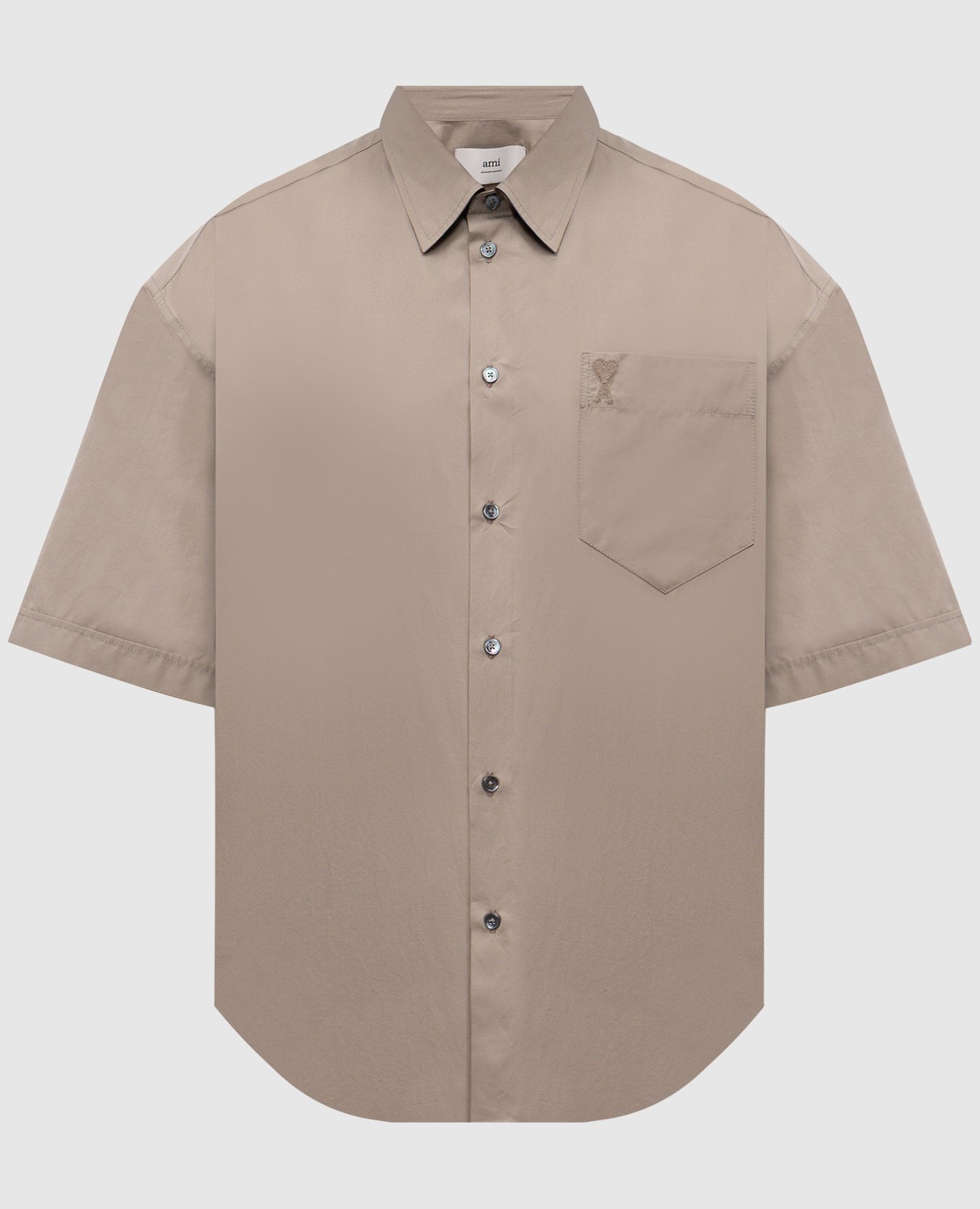 

Grey short-sleeved shirt with Ami de Coeur emblem embroidery Ami Paris