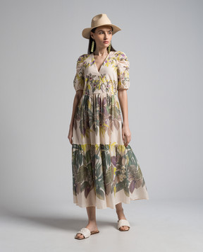 Twinset Beige dress with floral print 241TT2441