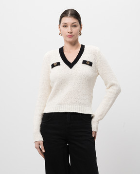 Twinset White pullover with logo 251TP3444
