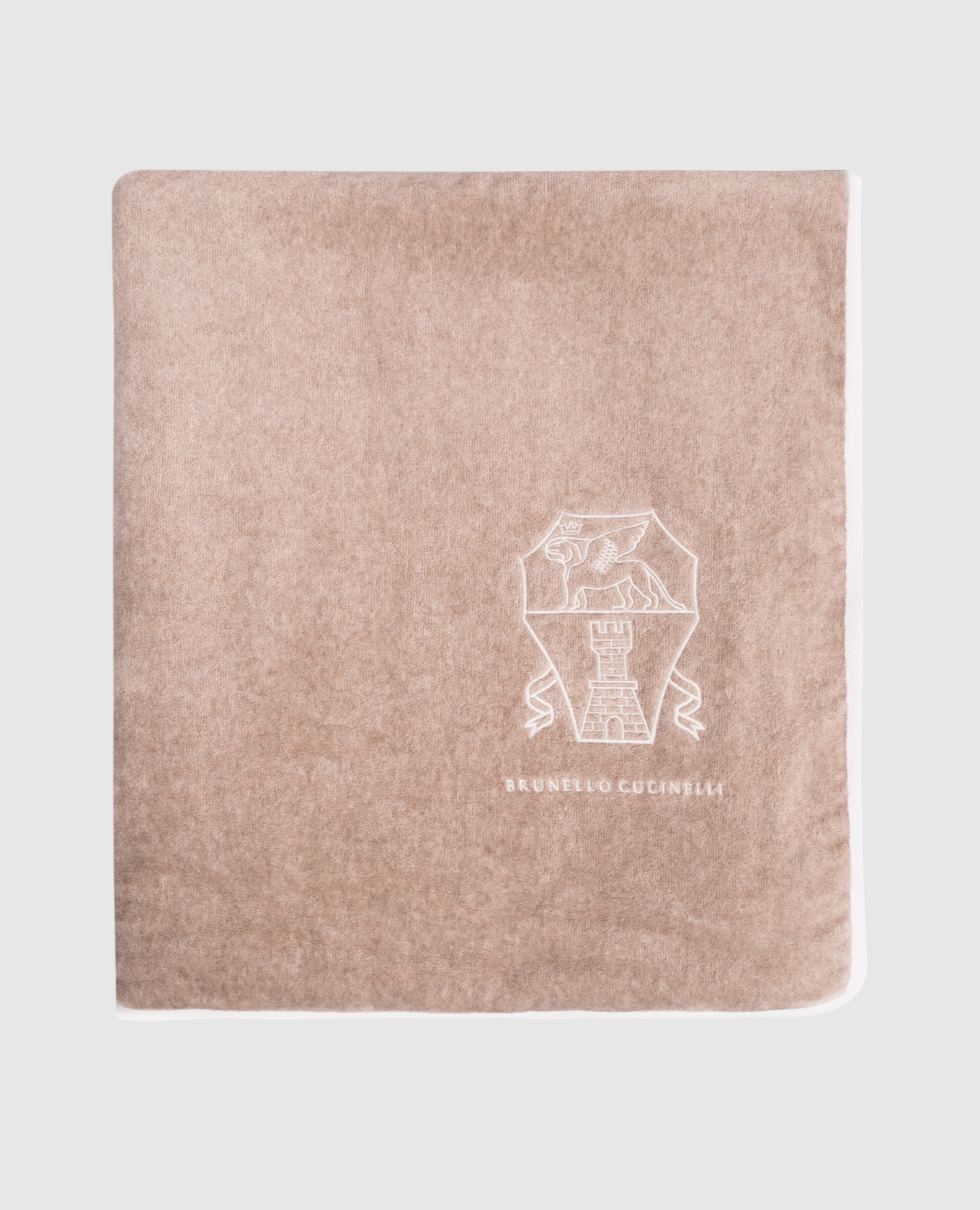 

Beige terry towel with embroidered logo emblem Brunello Cucinelli
