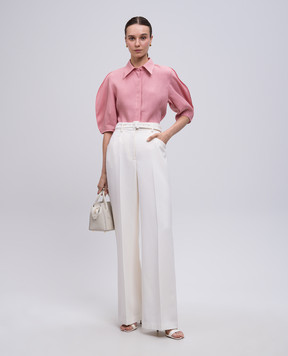 Gabriela Hearst Sansi pink linen blouse 2251018LA003