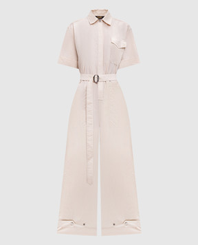 MooRER Beige LEYRE jumpsuit with linen LEYREWFC