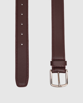 Babe Pay Pls Burgundy leather belt with silver buckle 0C003