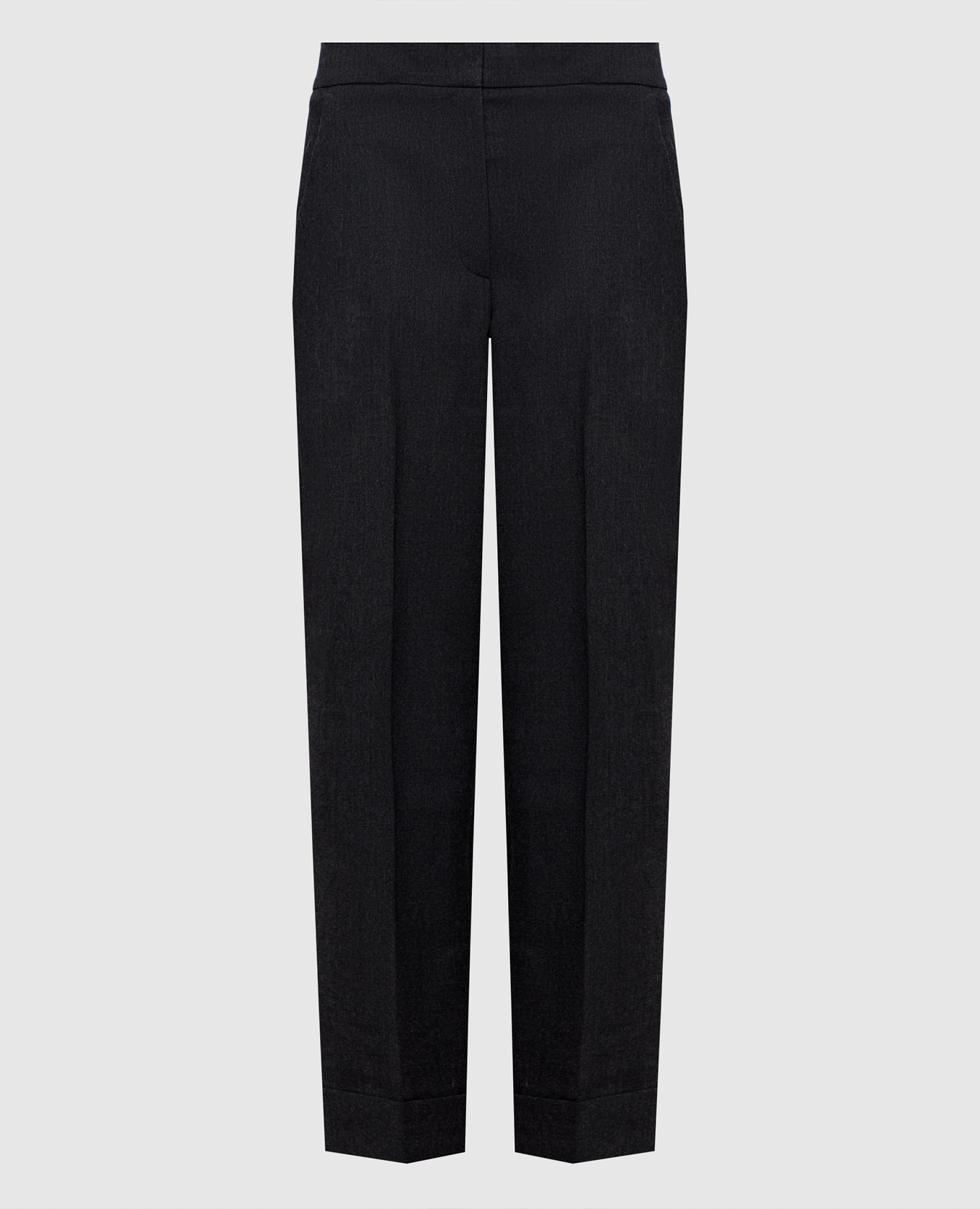 Grey wool trousers with lapels Peserico