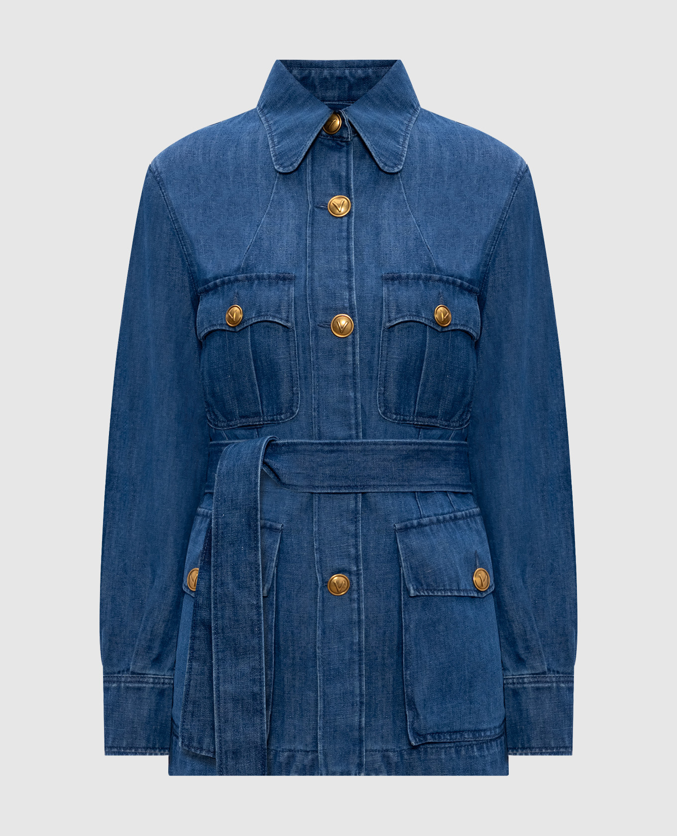 

Blue denim jacket with linen Valentino