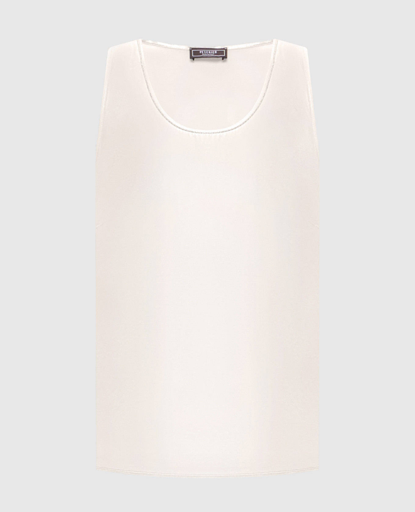 Beige top with monil chain Peserico