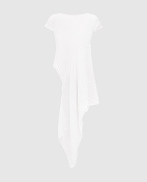 Marc Le Bihan White asymmetric silk top 2681