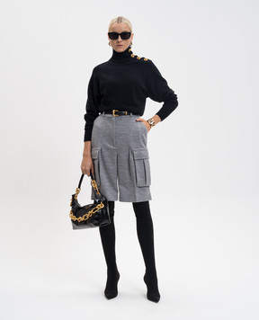 Balmain Grey melange wool bermuda shorts FF0PA355JL17