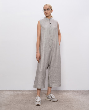 Intoca Gray linen jumpsuit 251WASHLINAIO1102