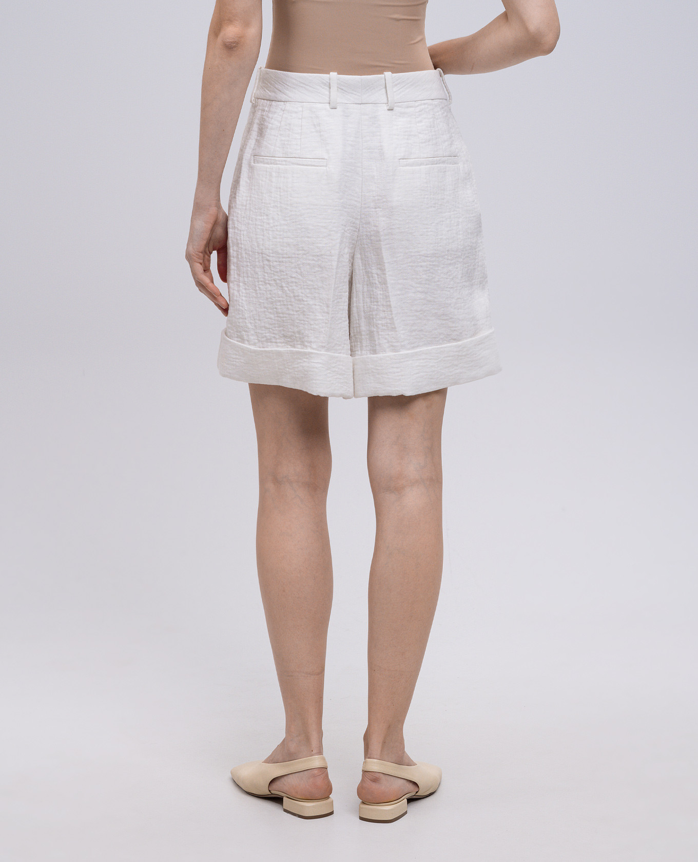 

White linen shorts with lapels Jil Sander