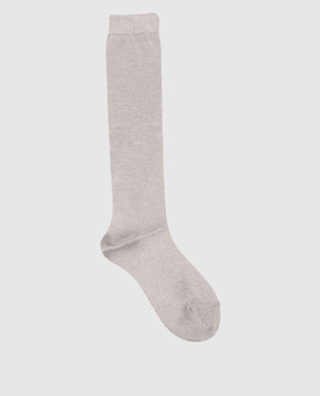 Brunello Cucinelli Gray knee highs with lurex MCSMF0099