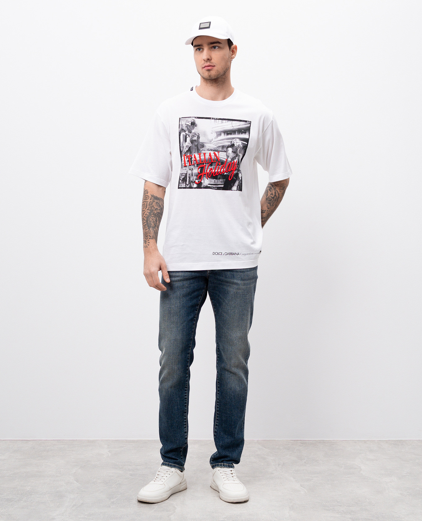 

White t-shirt with logo print Dolce&Gabbana