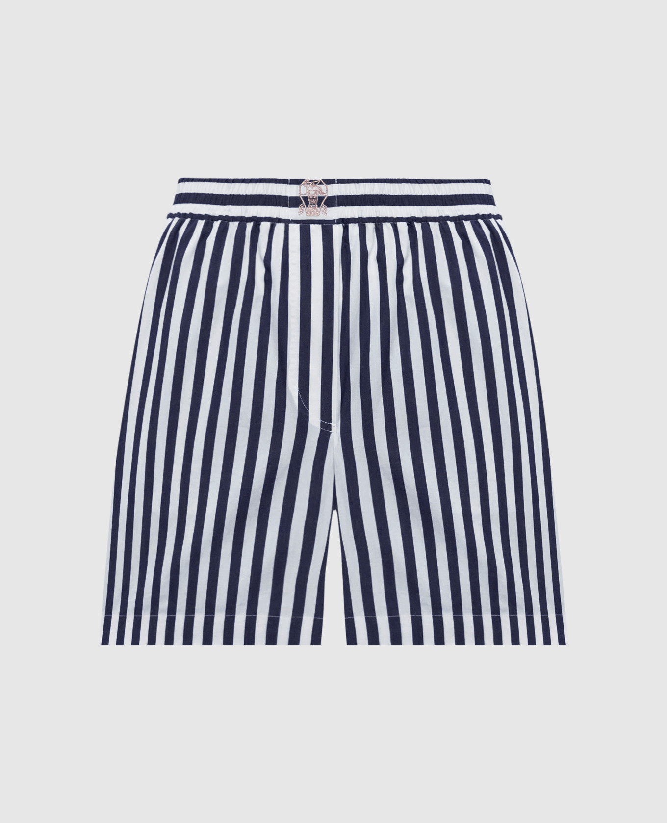 Blue shorts with striped silk Brunello Cucinelli