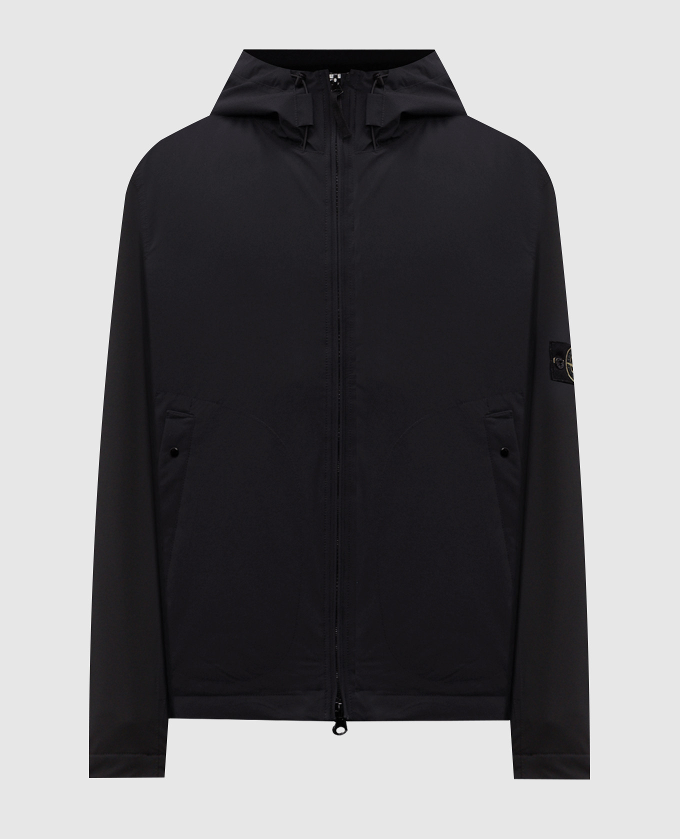 

Black jacket with logo patch Stone Island