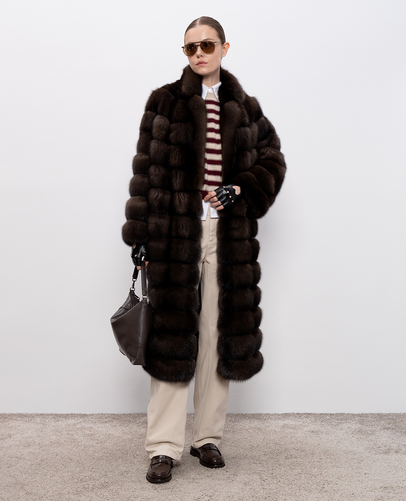 

Burgundy striped cashmere jumper Brunello Cucinelli