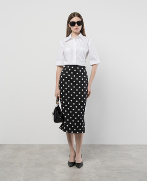 Dolce&Gabbana White cropped shirt F5S04TFU5T9