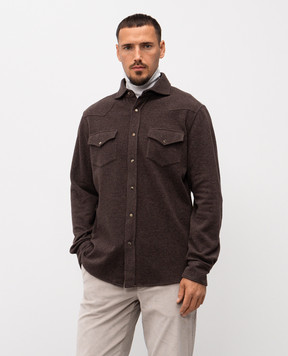Brunello Cucinelli Brown cashmere shirt MM840KC01