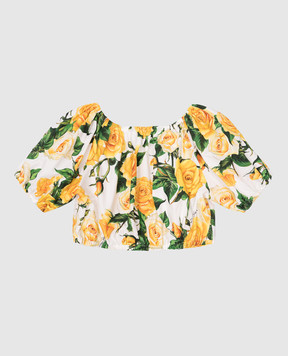 Dolce&Gabbana Children's white top in Rose print L55S88HS5QR56