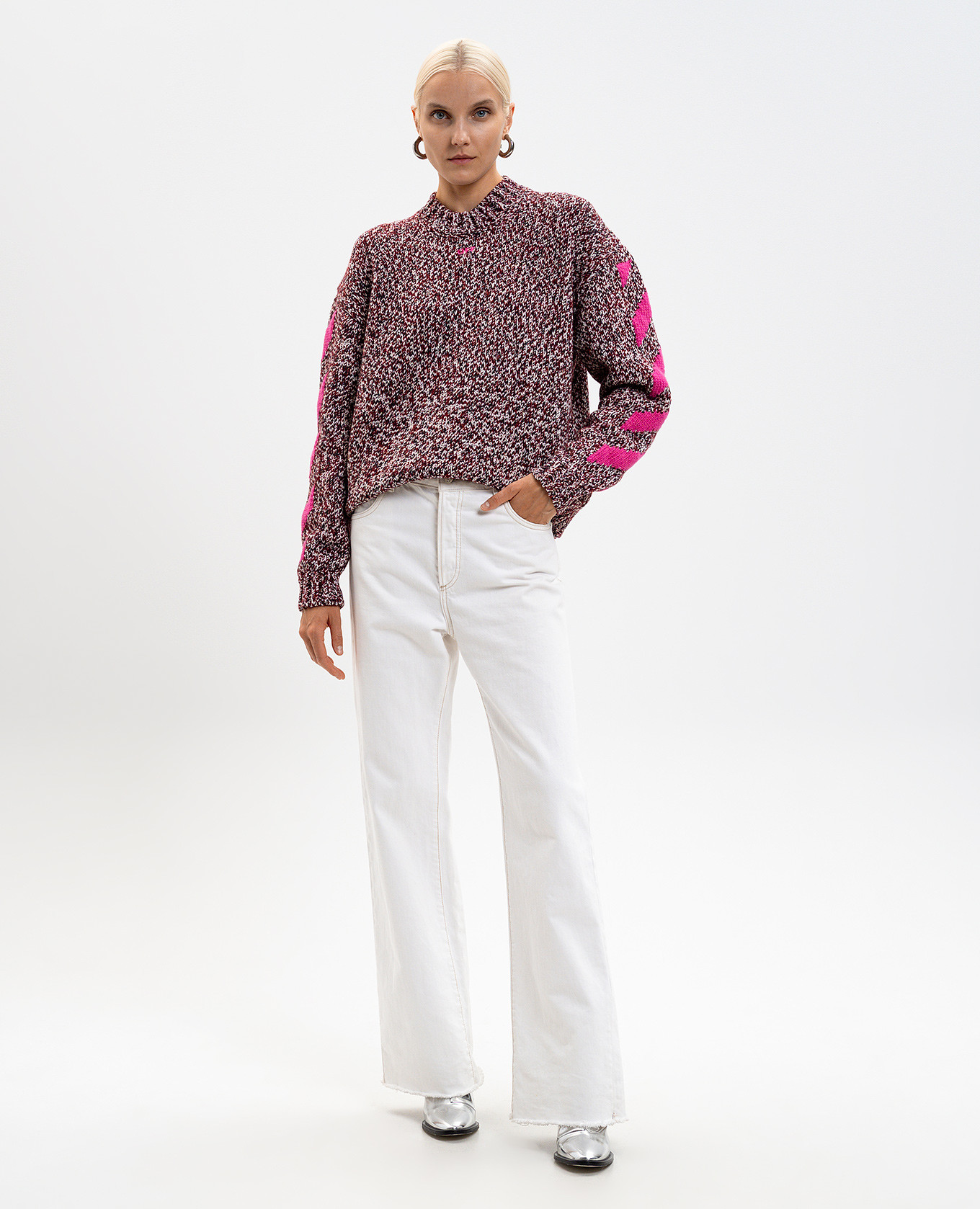 Burgundy wool sweater with Arrow pattern Off-White 2