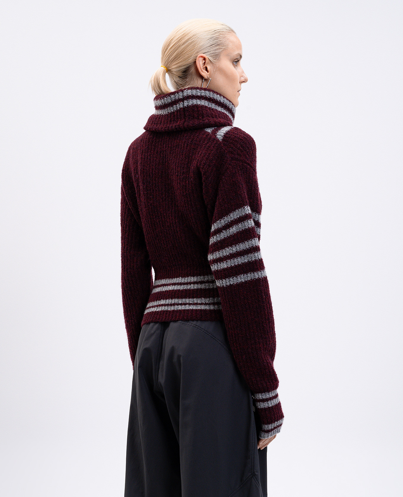 

Burgundy cardigan with wool The Attico