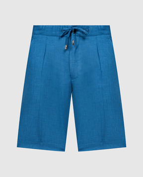 Enrico Mandelli Blue linen, wool and silk shorts GYMSHO5334