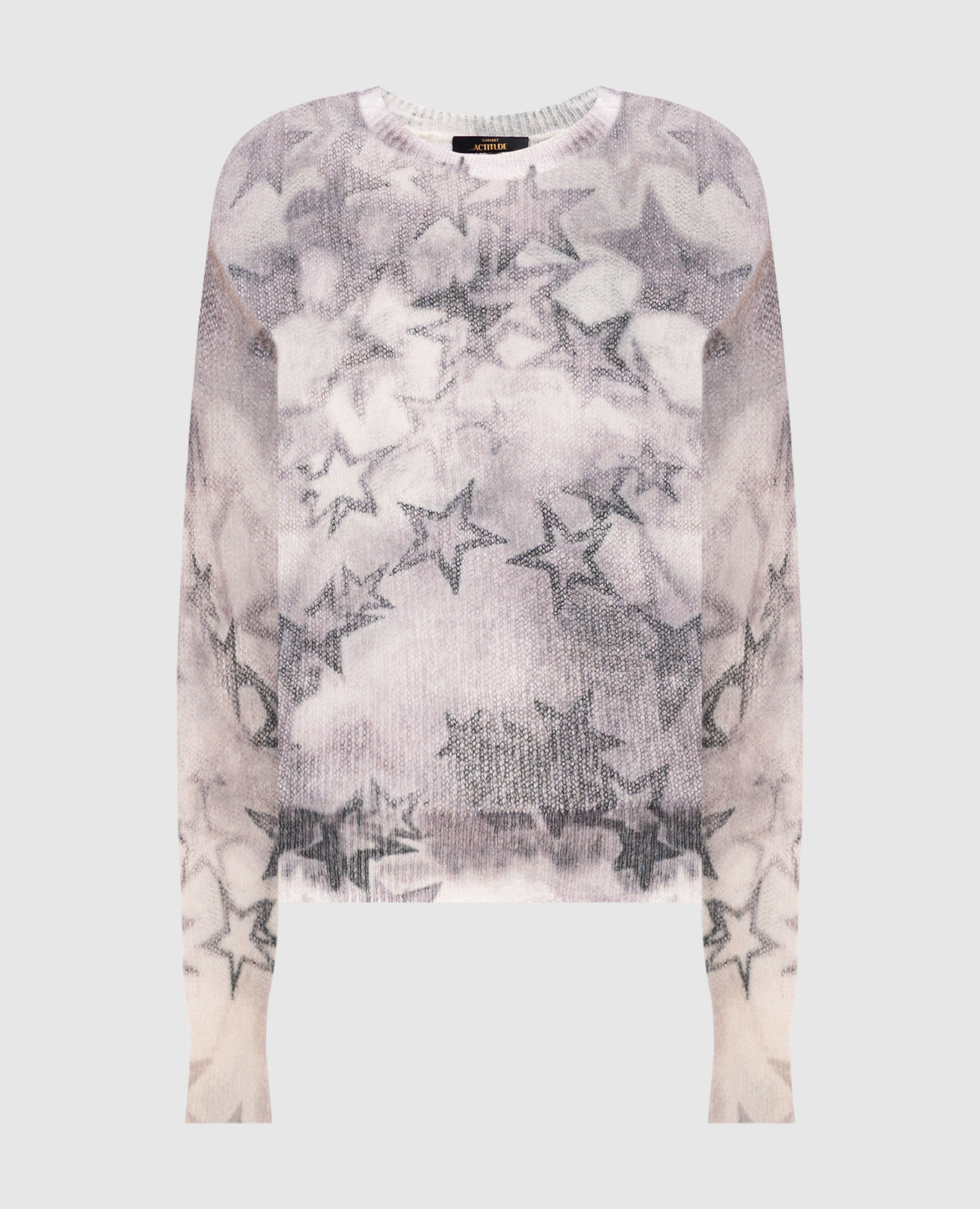 

Gray sweater with wool in a pattern Twinset Actitude, Grey