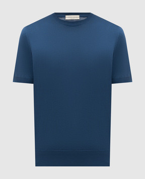 Cashmere&Whiskey Blue T-shirt with silk and cashmere FS03