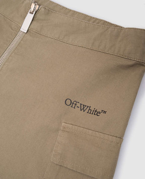Off-White Children's khaki mini skirt with Arrow print OGCC027S25FAB001