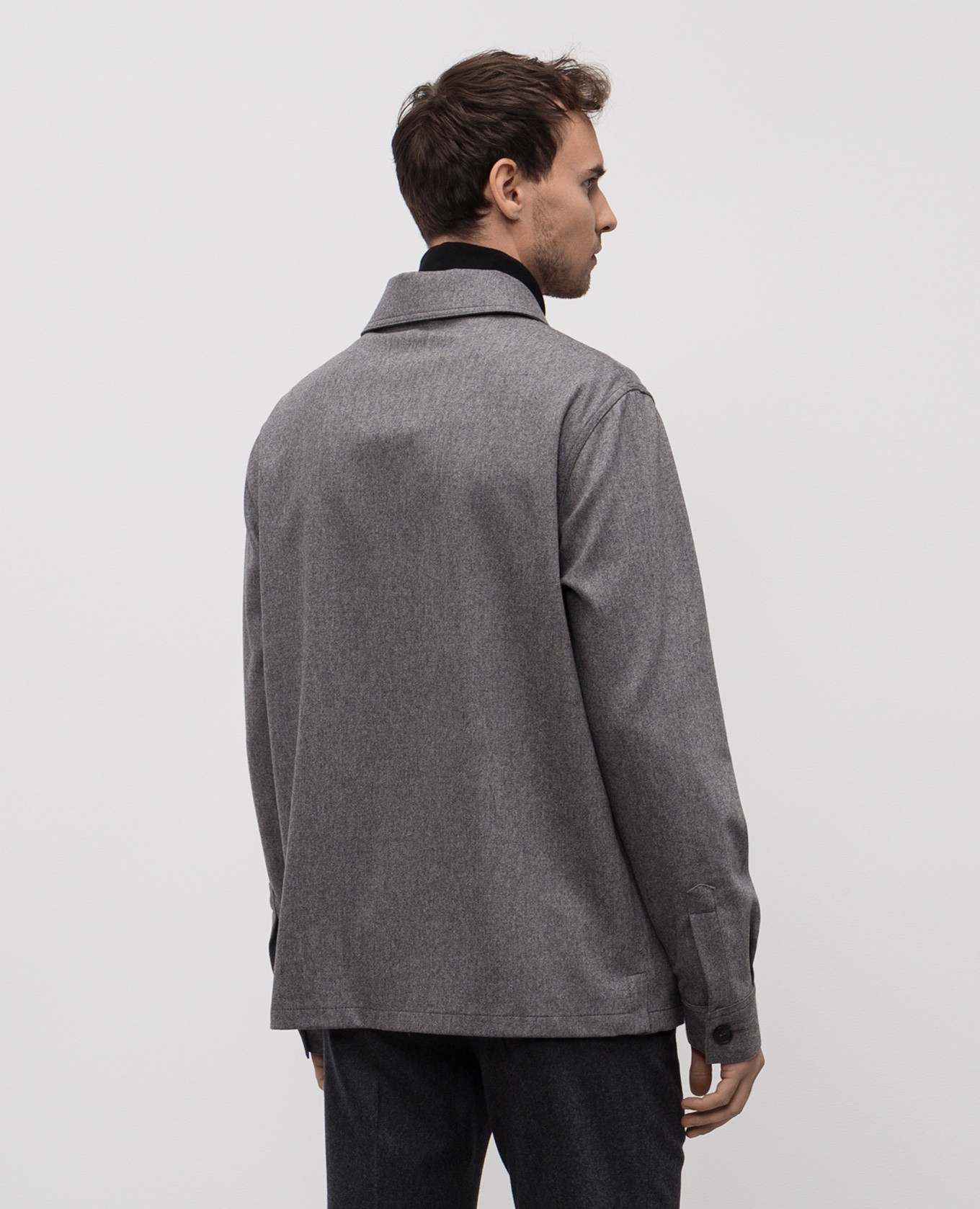 Gray wool and cashmere shirt Slowear 4