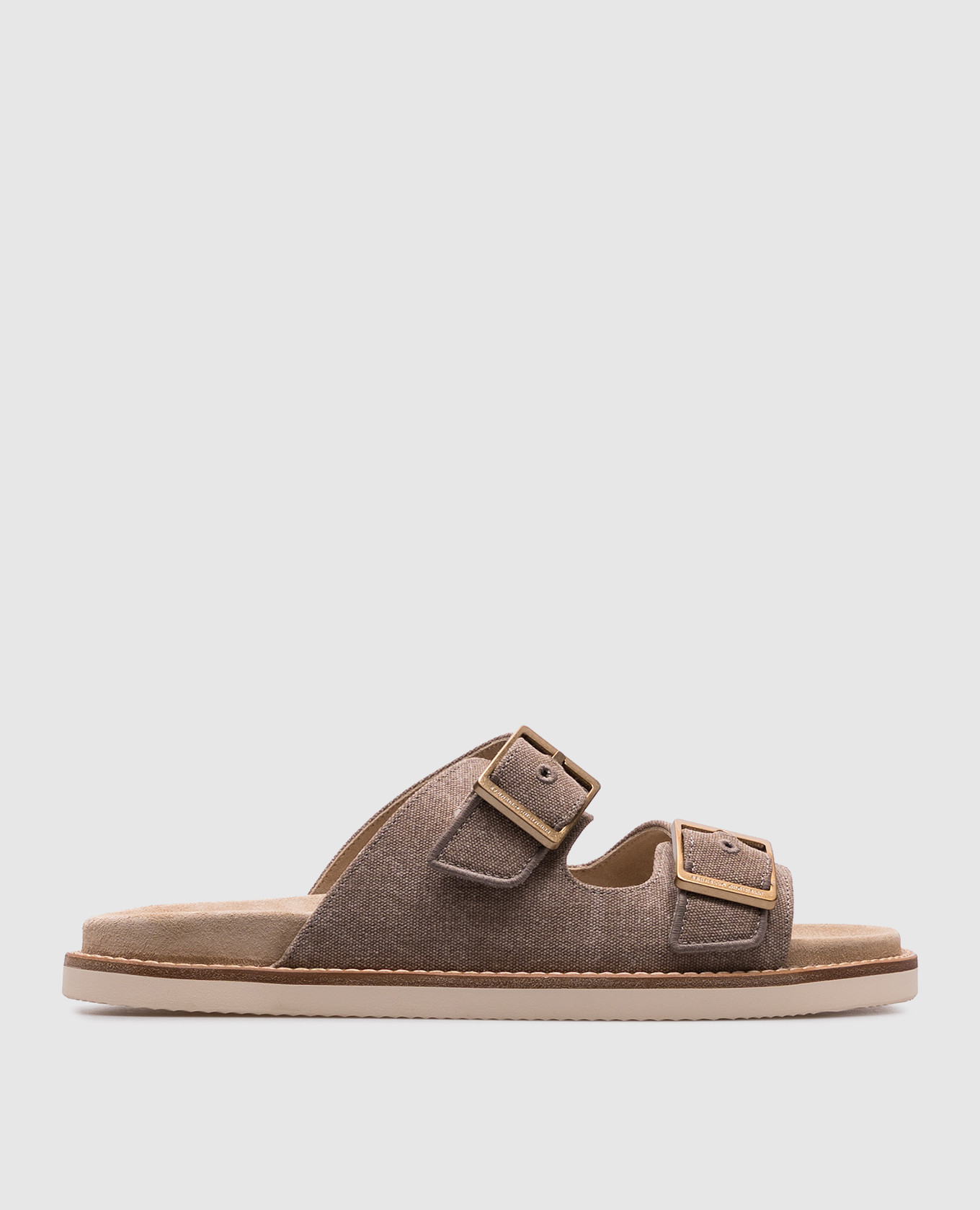 Beige flip-flops with logo engraving Brunello Cucinelli