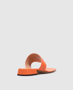 Valentino Orange leather flip-flops with logo 6W2S0LA9DSH