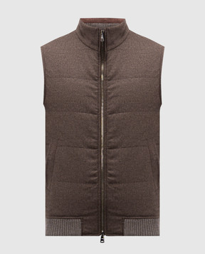 Cashmere&Whiskey Brown wool and cashmere vest 7400855216