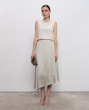 Peserico Gray asymmetric midi skirt A0527906638