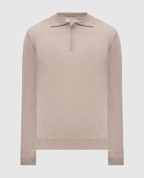 Cashmere&Whiskey Beige merino wool polo shirt 94394Z