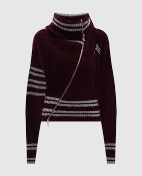 The Attico Burgundy cardigan with wool 251WCD00008KWW002AA