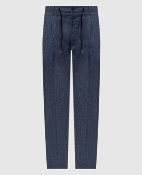 MooRER Blue pants ANTON with linen ANTONFSW
