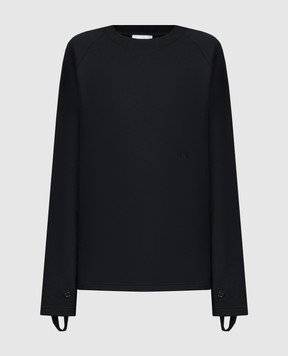 Helmut Lang Black sweatshirt with monogram logo embroidery O01HW510