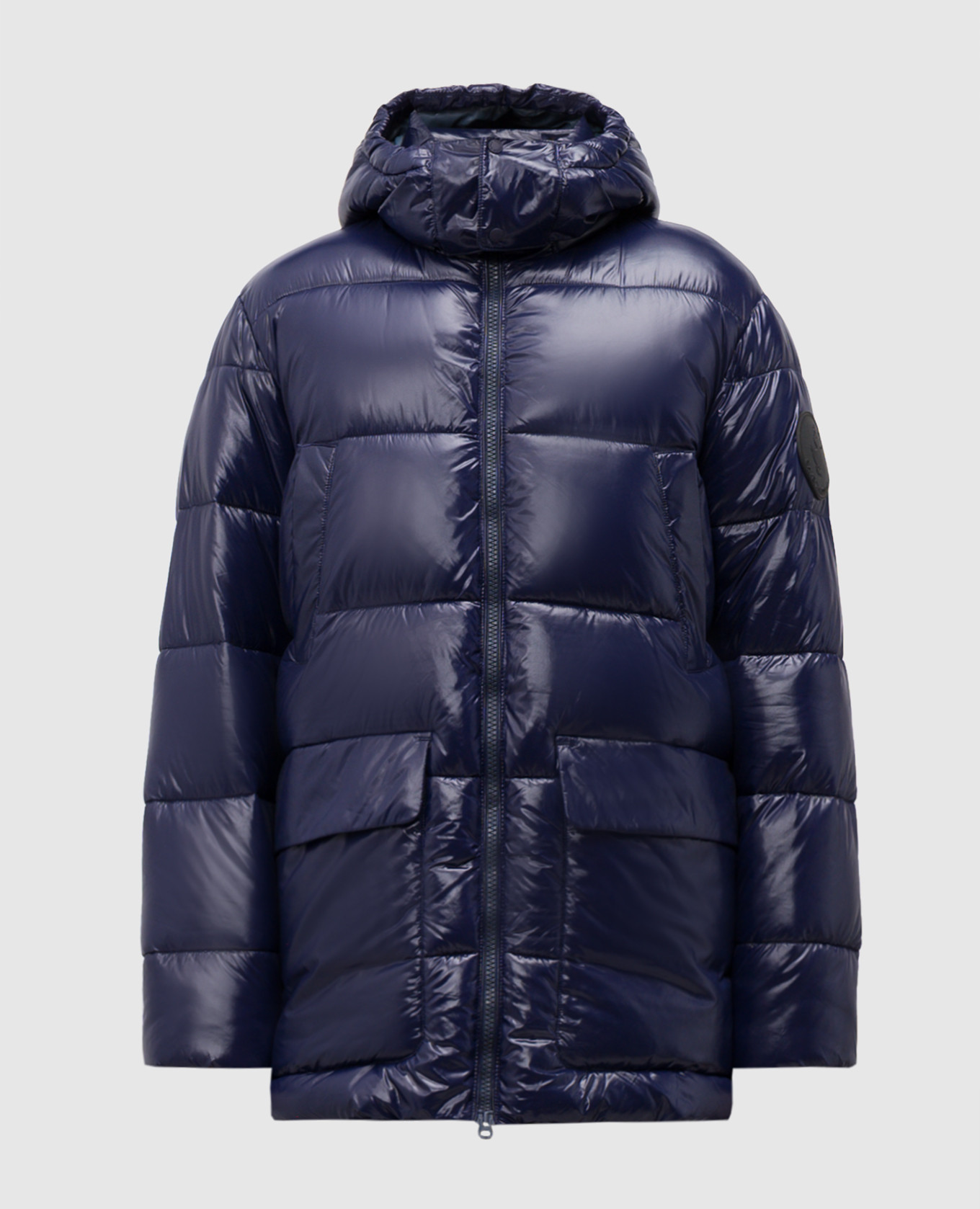 

Blue quilted jacket with logo patch Save the duck