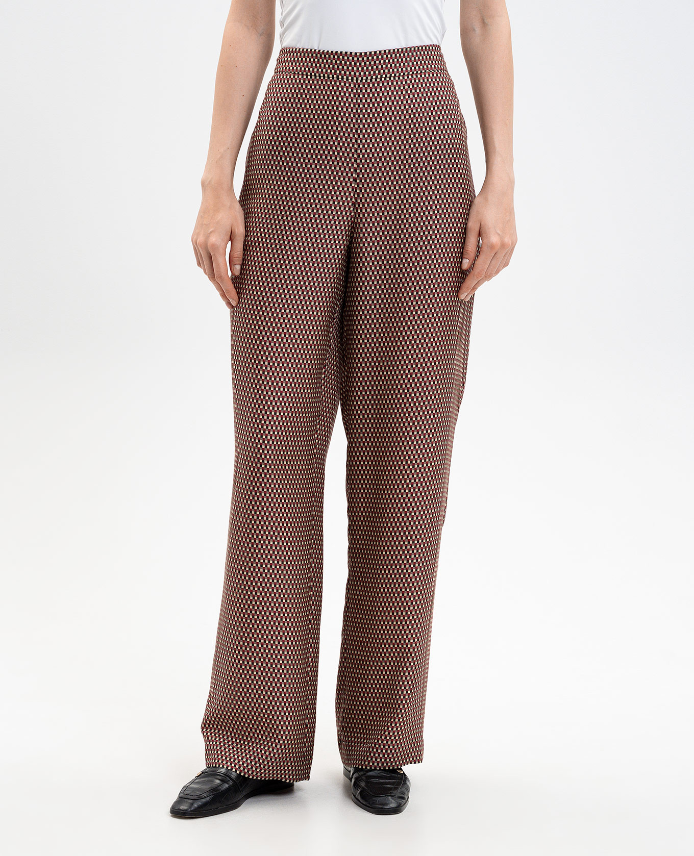 

Sahel silk checked trousers JOSEPH, Brown
