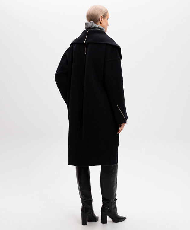 Helmut Lang - Apex Cocoon Black Wool Coat O06HM499 - shop