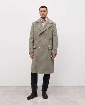Brunello Cucinelli Green double-breasted wool coat MY4969139G