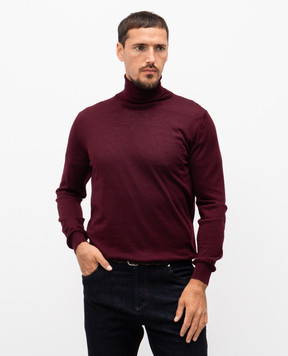 Brett Johnson Burgundy cashmere and silk turtleneck FW25K36LPROVIN