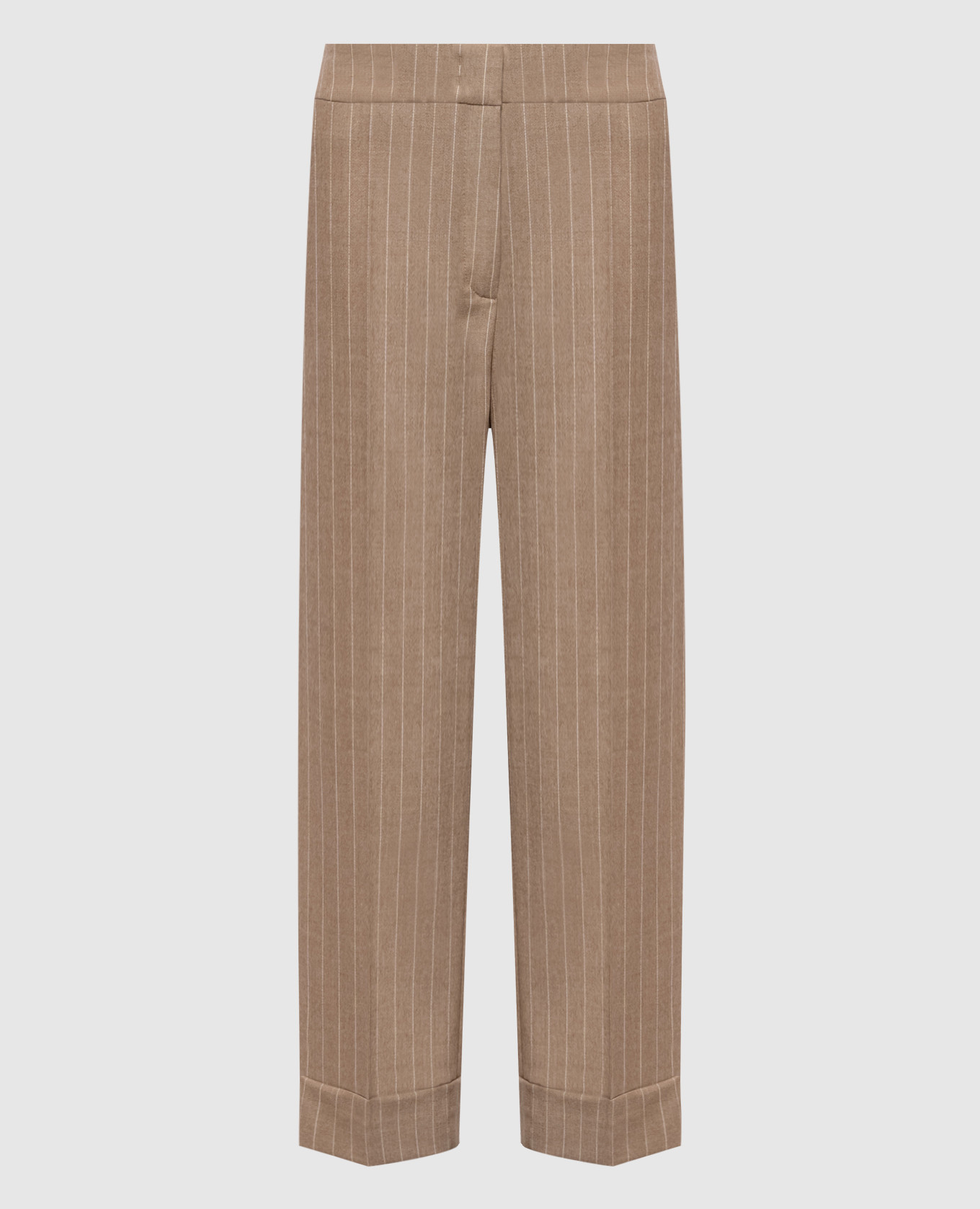Beige striped wool pants Peserico