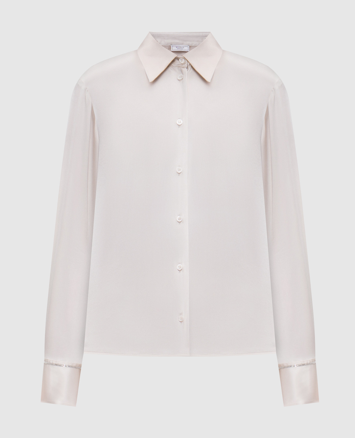 

Beige silk blouse with monil chain Peserico