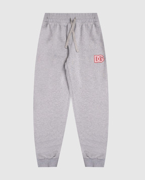 Dolce&Gabbana Kids' grey melange joggers with logo L5JPG2G7PDU812+