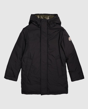 Moncler ENFANT Black Gesudar down jacket with logo patch K29541C0001053A5E810