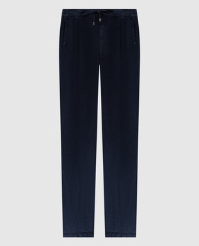 Enrico Mandelli Blue linen pants GYM0044562